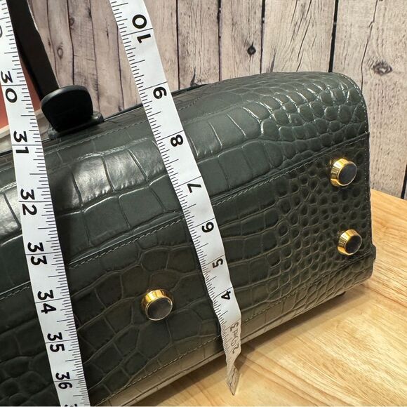 Senreve Green Croc Embossed Dragon Maestra Convertible Bag Large Structured - Picture 12 of 13